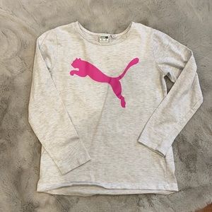 Girls Puma long sleeved gray shirt size Medium 10/12